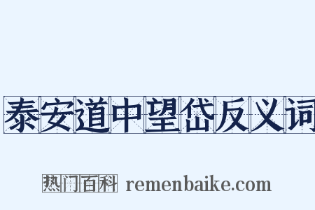 泰安道中望岱反义词是什么意思的图片